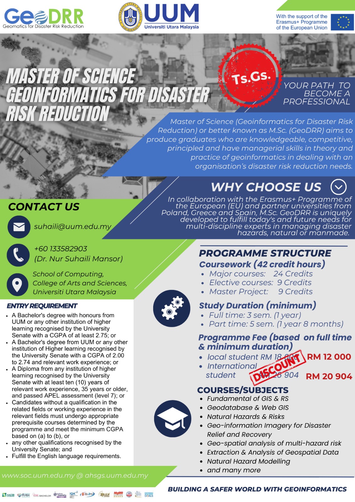 MASTER OF SCIENCE GEOINFORMATICS FOR DISASTER RISK REDUCTION