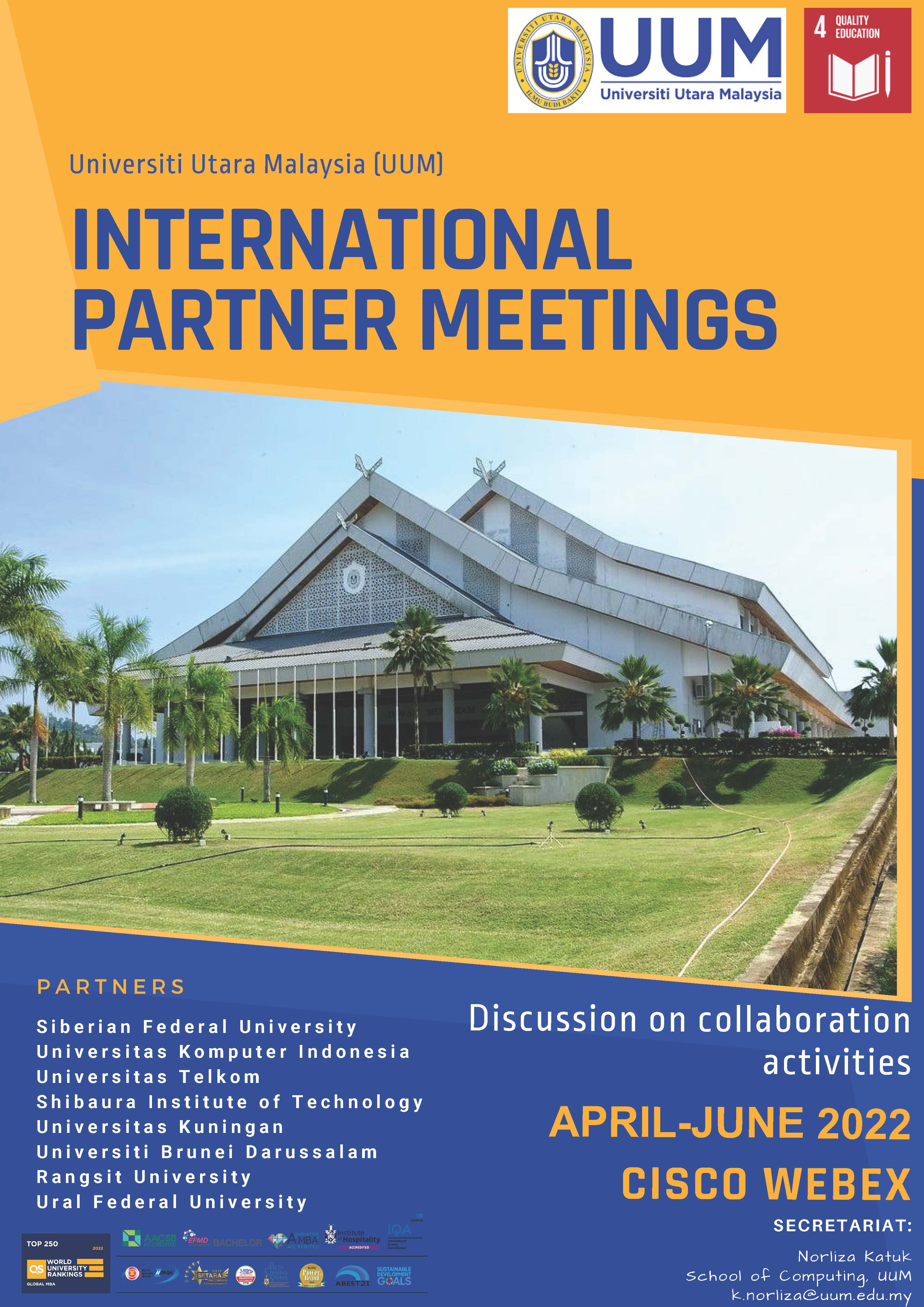 9 April International Partner Meetings